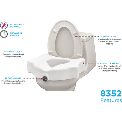 Large Raised Locking Toilet Seat  5" by Nova