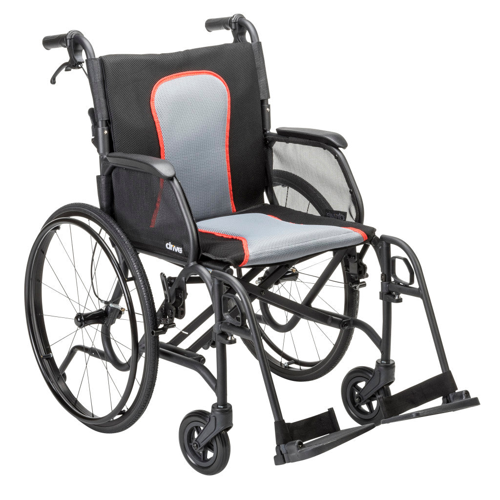 DRIVE AEROFLY ULTRA-LITE WHEELCHAIR (BLACK/RED)