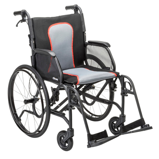 DRIVE AEROFLY ULTRA-LITE WHEELCHAIR (BLACK/RED)