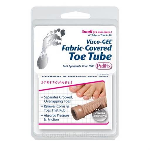 PEDIFIX VISCO-GEL FABRIC COVERED TOE TUBE LRG