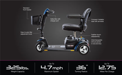 Go-Go Sport 3-Wheel Mobility Scooter by Pride Mobility