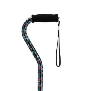 NOVA CANE OFFSET BLACK W/ FLOWERS