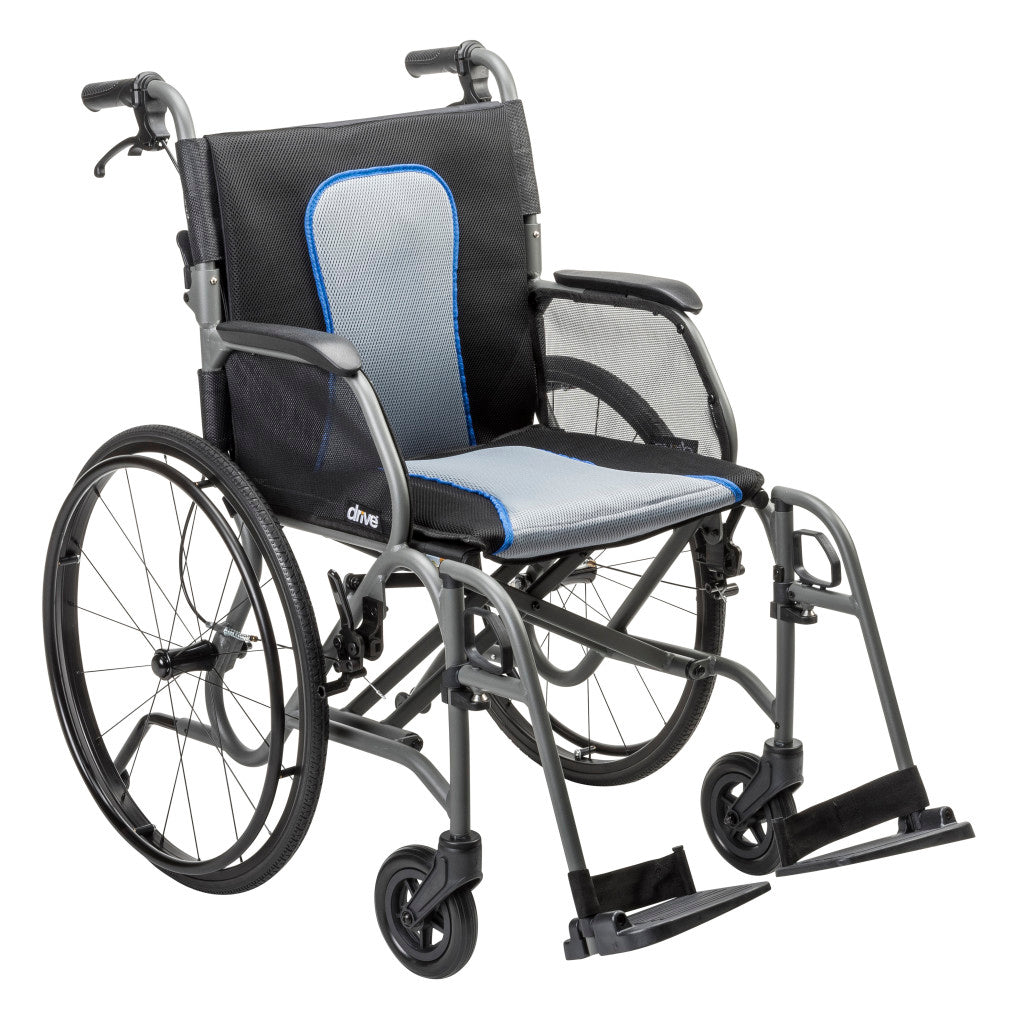DRIVE AEROFLY ULTRA-LITE WHEELCHAIR (GREY/BLUE)