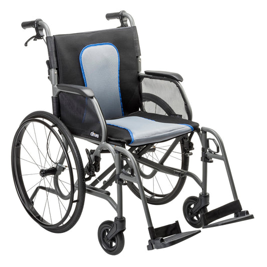 DRIVE AEROFLY ULTRA-LITE WHEELCHAIR (GREY/BLUE)