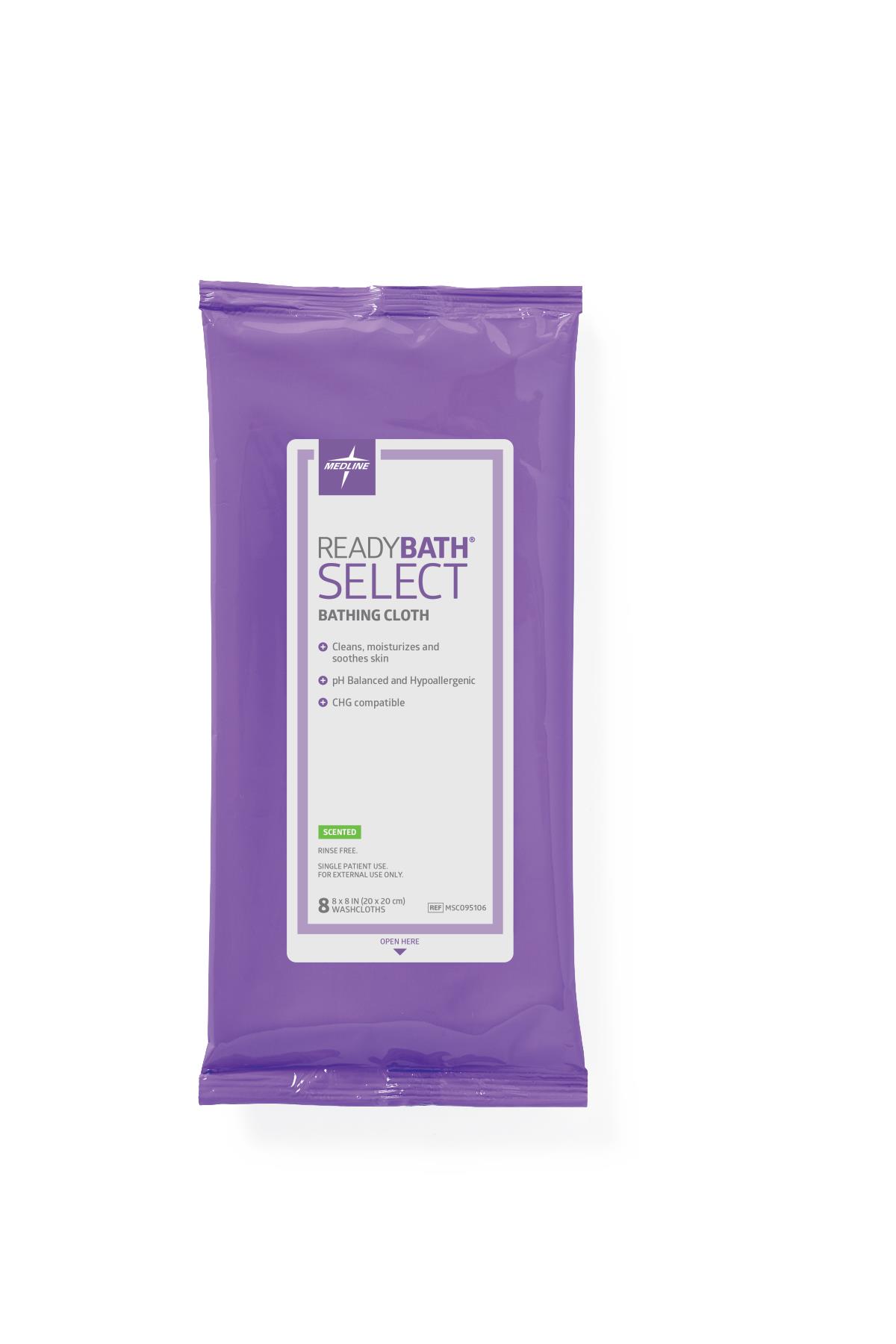 READYBATH SELECT MEDIUM-WEIGHT WASHCLOTH, SCENTED, 8/PACK