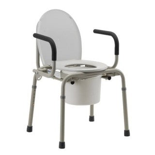 NOVA DROP ARM COMMODE GRAY
