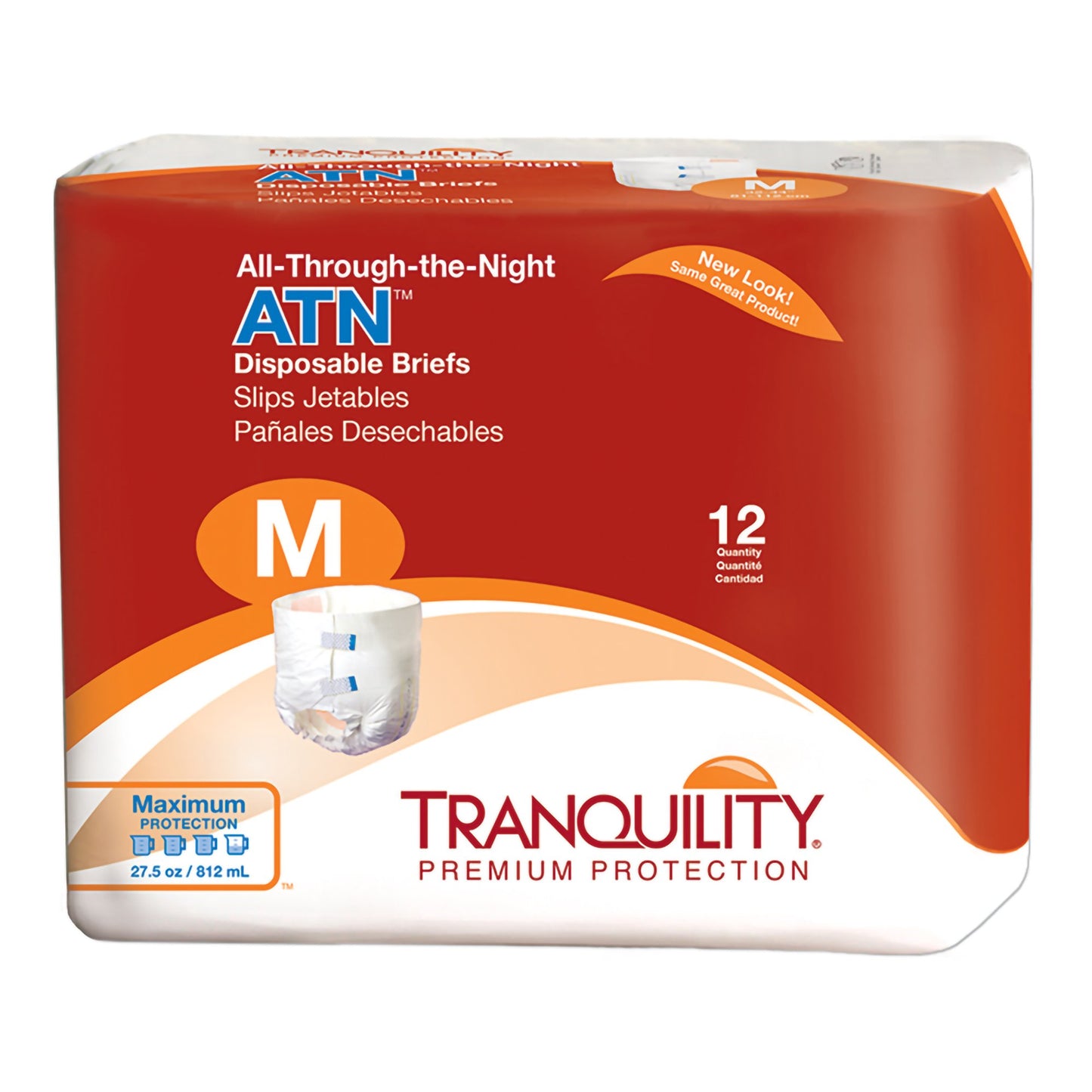 INCONTINENCE BRIEF TRANQUILITY MEDIUM UNISEX HEAVY ABSORBENCY 2185